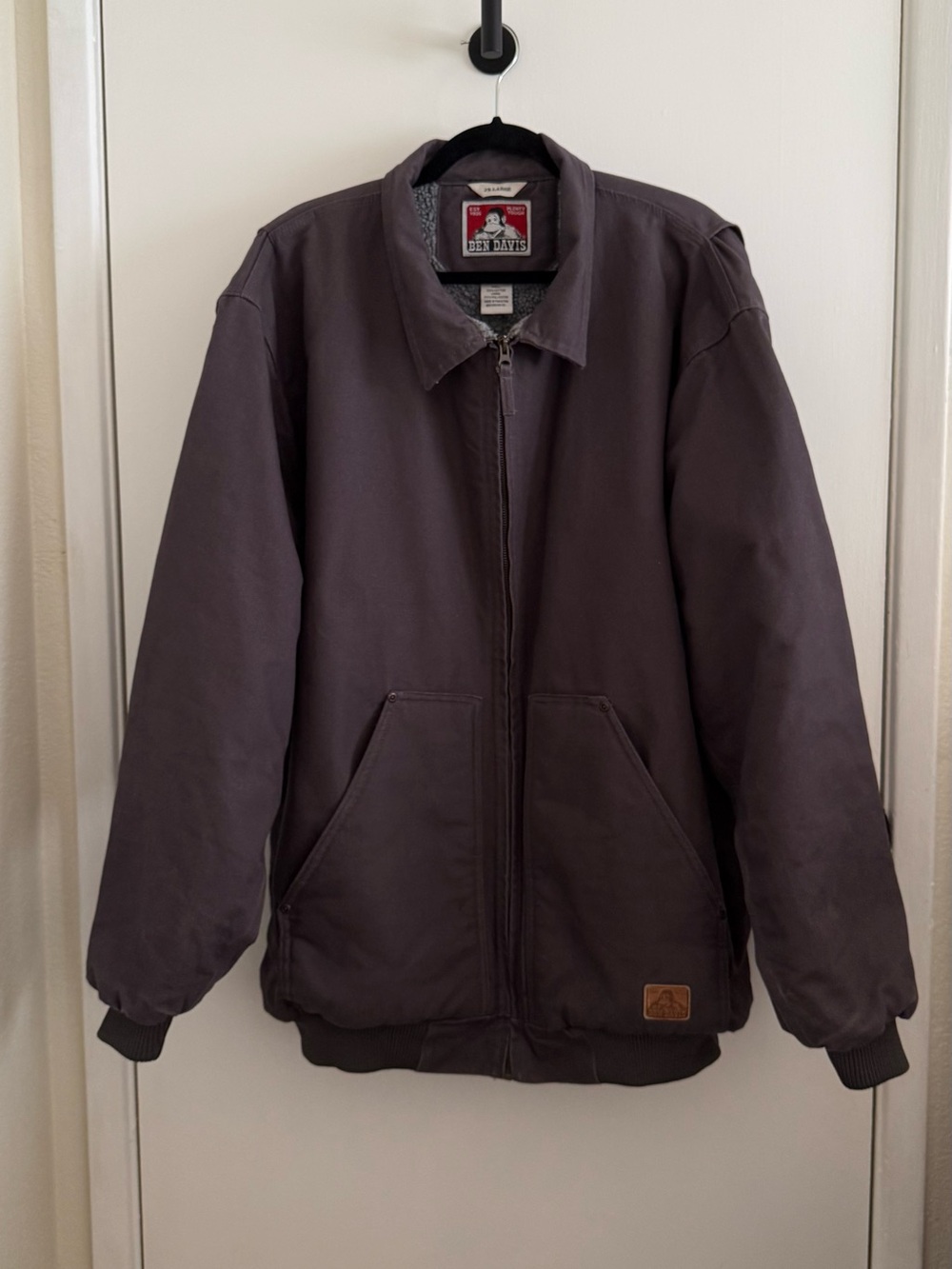 Ben Davis Sherpa Lined Canvas Mechanic Jacket Grey